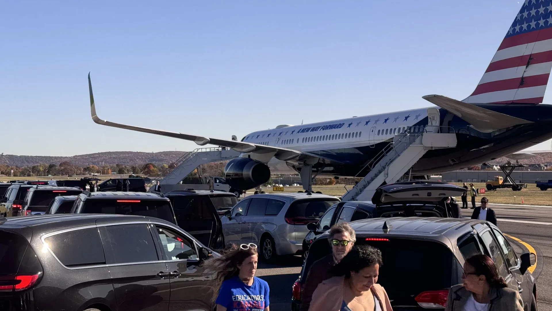 gov tim walz arrives at abe airport in the lehigh valley pennsylvania october 25th 2024