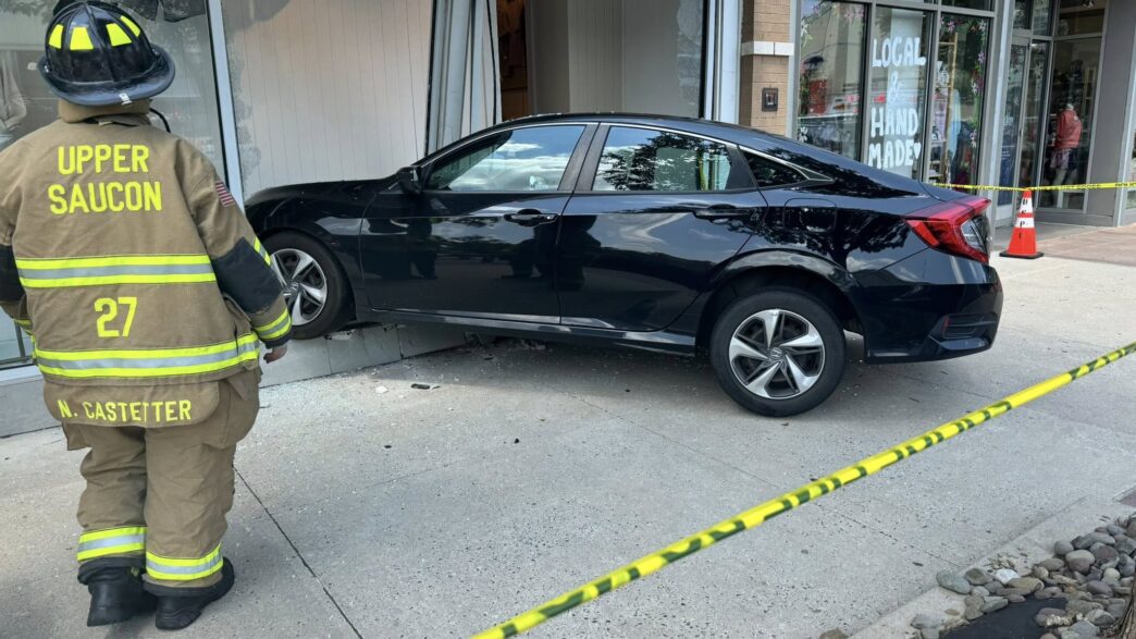 car crashes into american eagle