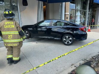 car crashes into american eagle