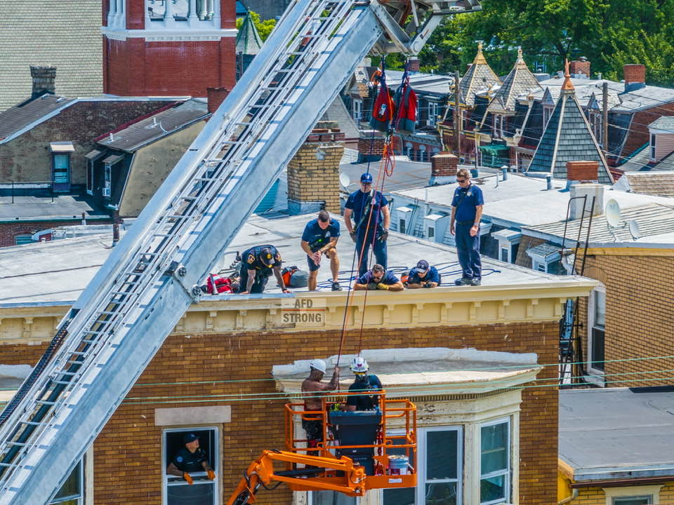 allentown pa electric shock incident power outage man strikes powerlines in boom lift