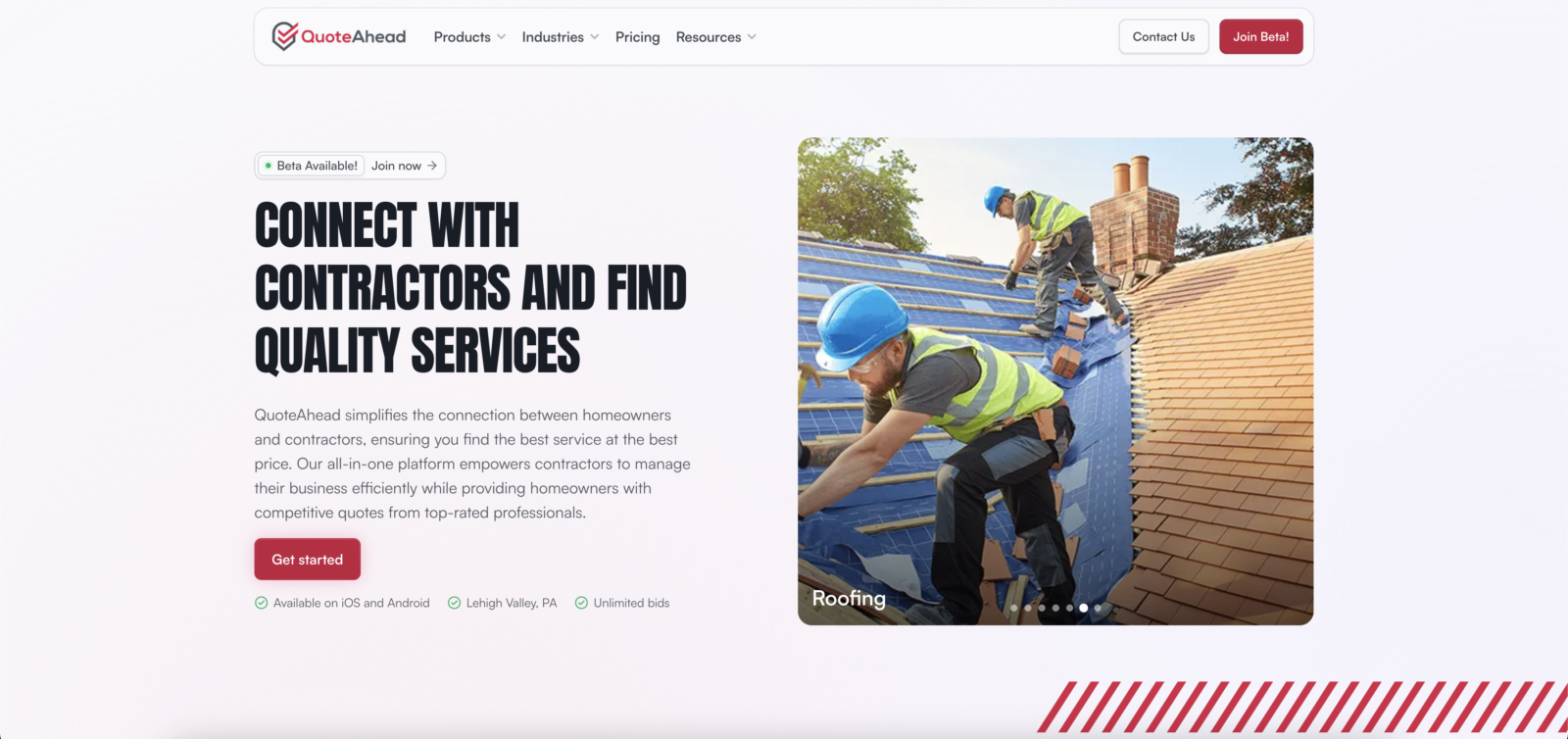 quoteahead contractor app website