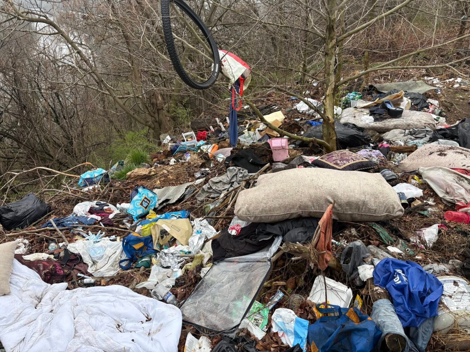 easton homeless camp cleanup april 10 2026