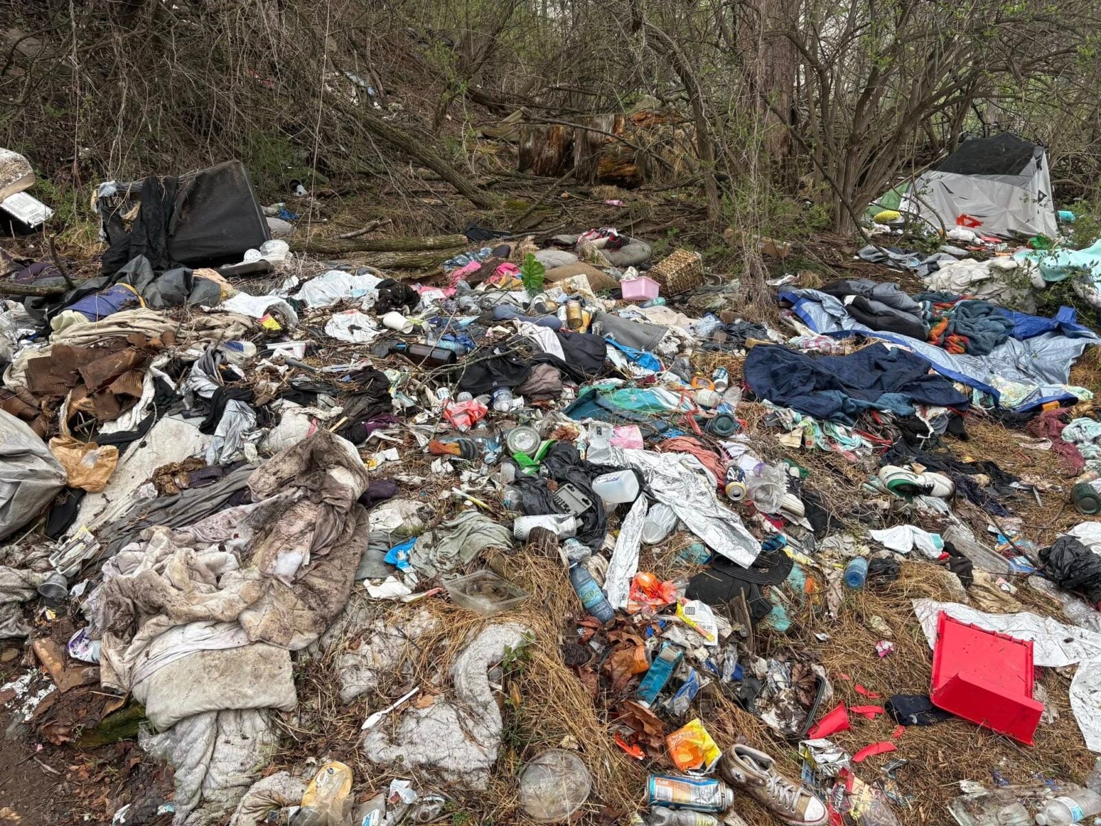 easton homeless camp cleanup april 10 2026